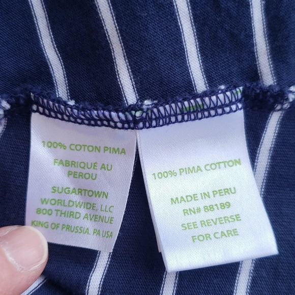 Lily Pulitzer Jennalyn 100% Pima Cotton  Swing Dress XS Navy Blue White Stripe - Picture 10 of 12